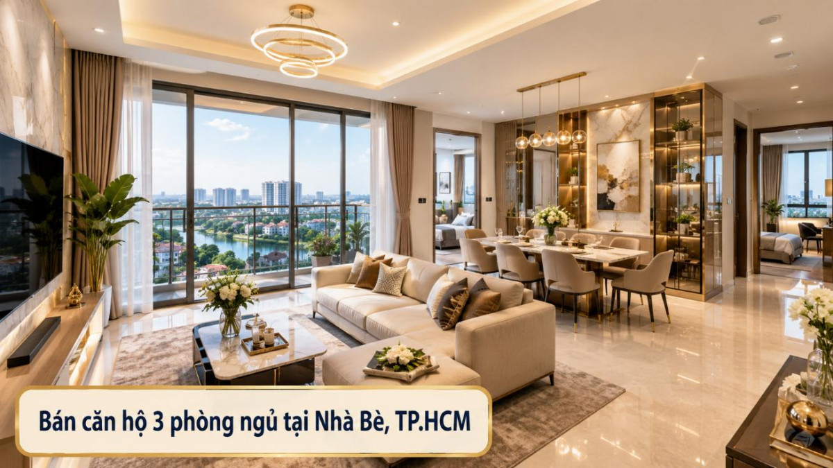 Bán căn hộ 3 phòng ngủ tại Nhà Bè, không gian rộng rãi