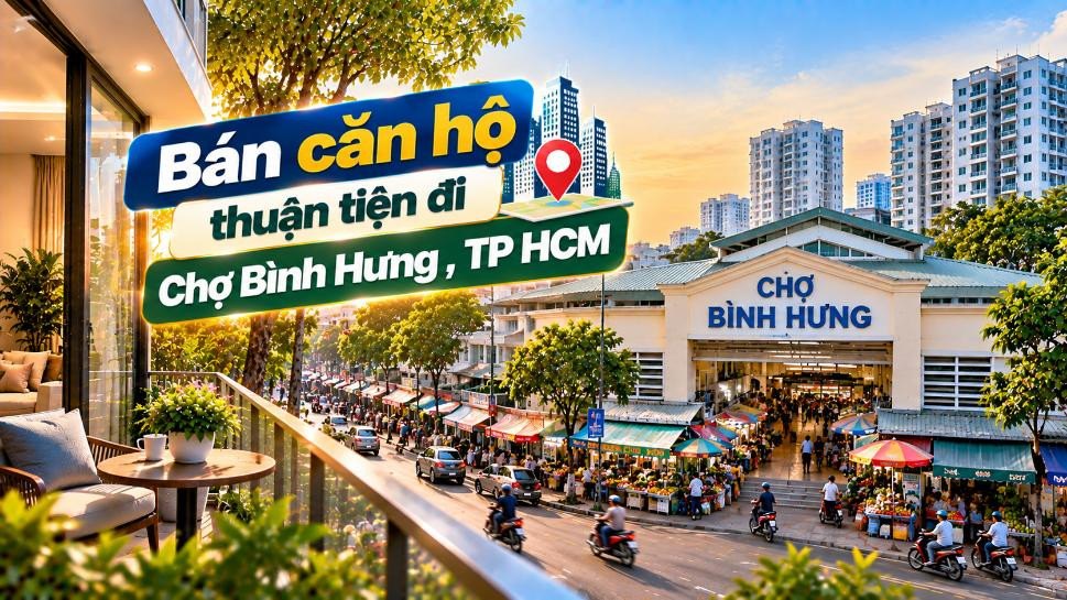 Bán căn hộ Bình Hưng thuận tiện đi Chợ Bình Hưng