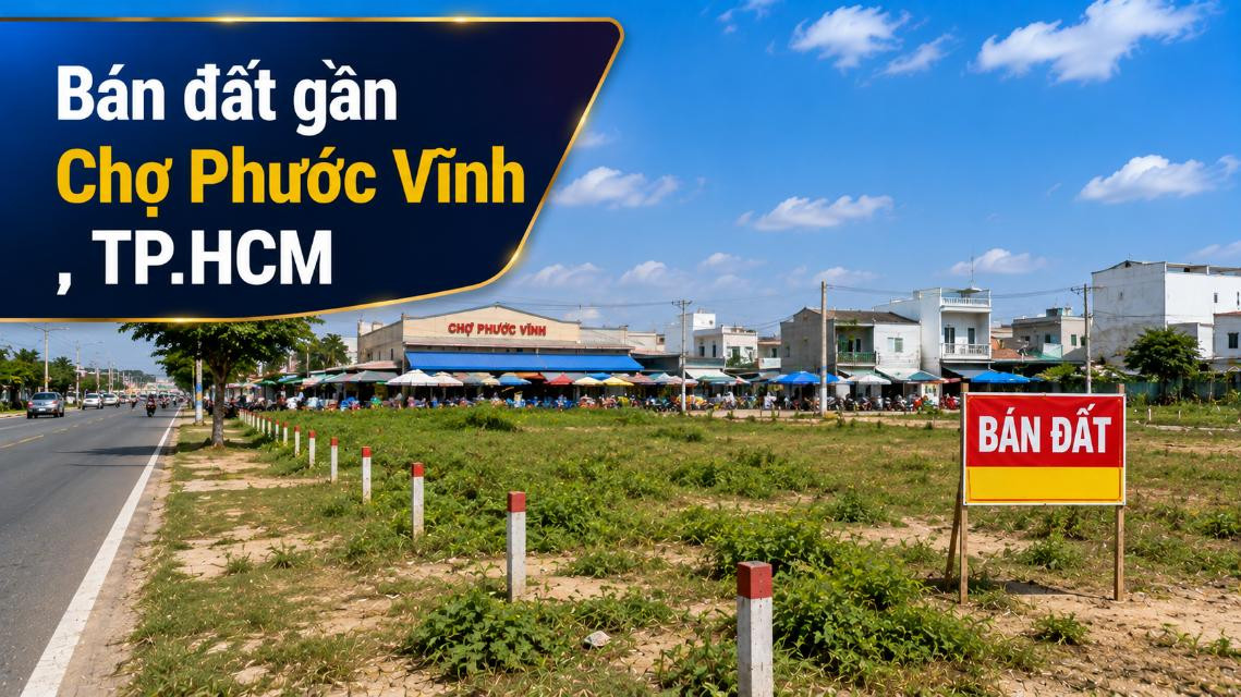 Bán đất gần Chợ Phước Vĩnh, thuận tiện xây nhà và đầu tư