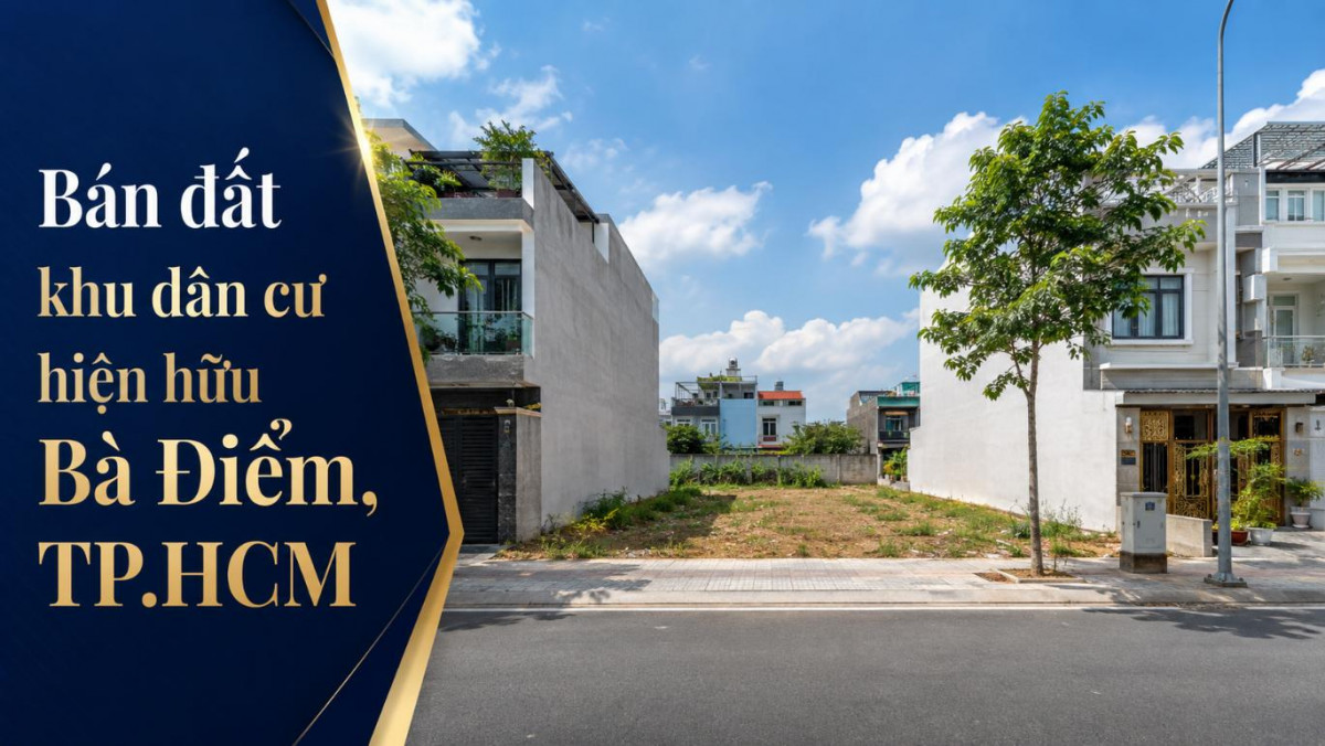 Bán đất khu dân cư hiện hữu Bà Điểm, thuận tiện xây nhà