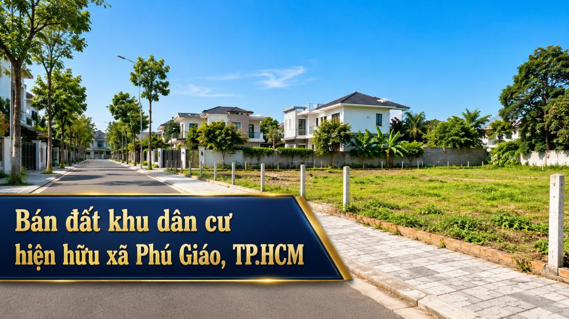 Bán đất khu dân cư hiện hữu Phú Giáo, thuận tiện xây nhà