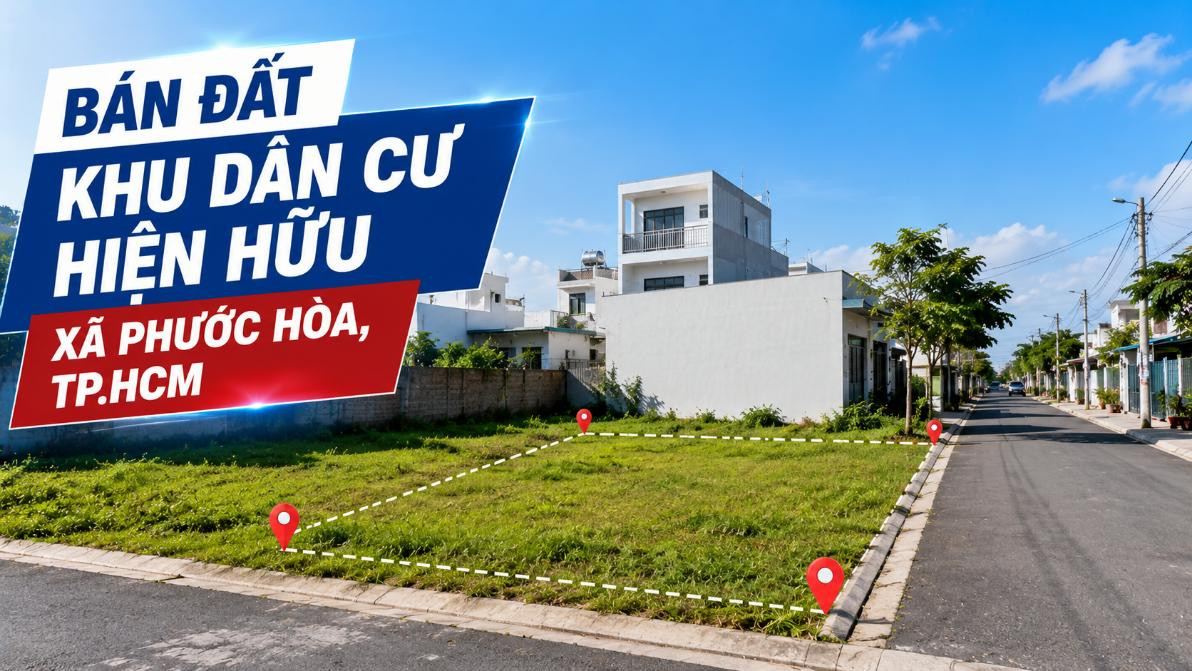 Bán đất khu dân cư hiện hữu Phước Hòa, thuận tiện xây nhà