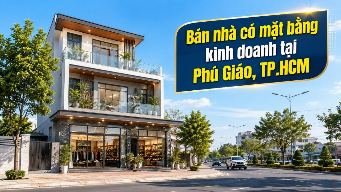 Bán nhà có mặt bằng kinh doanh tại xã Phú Giáo