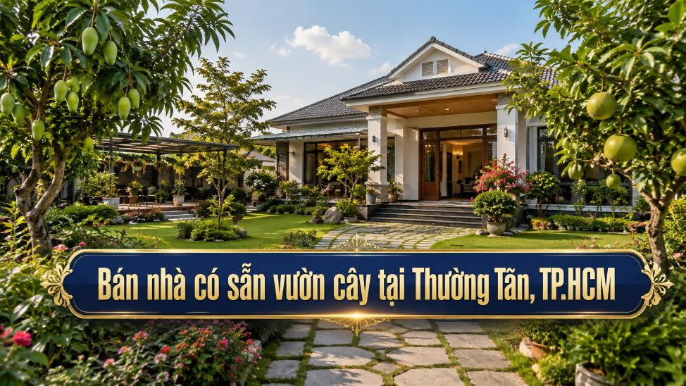Bán nhà có sẵn vườn cây tại Thường Tân, không gian xanh