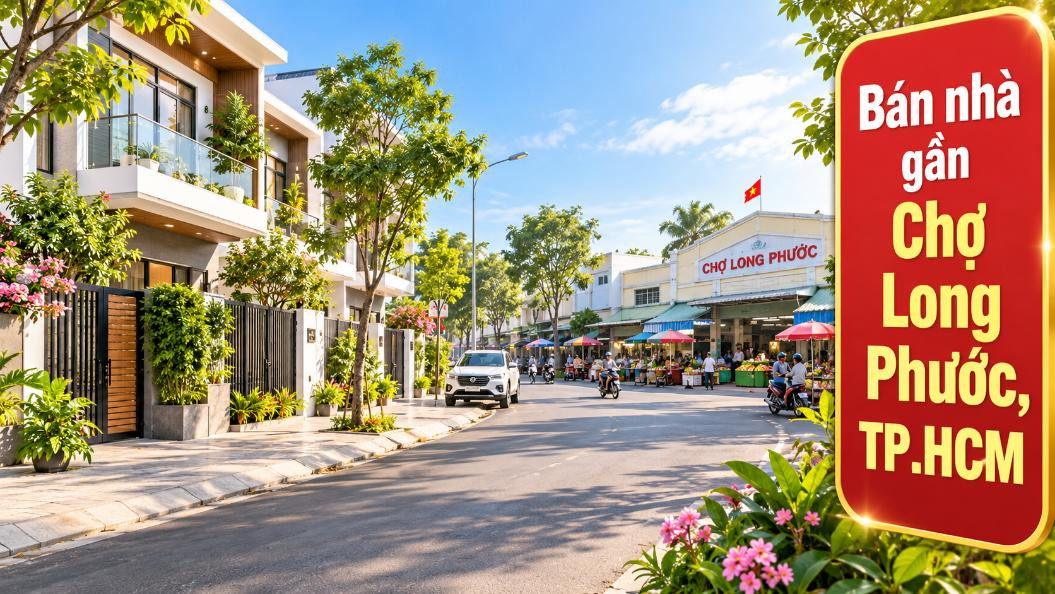 Bán nhà gần Chợ Long Phước, thuận tiện ở và kinh doanh