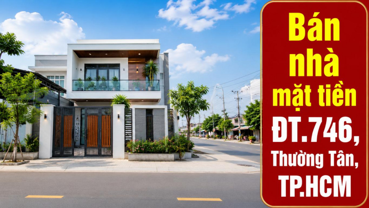 Bán nhà mặt tiền ĐT.746, Thường Tân, vị trí dễ kinh doanh