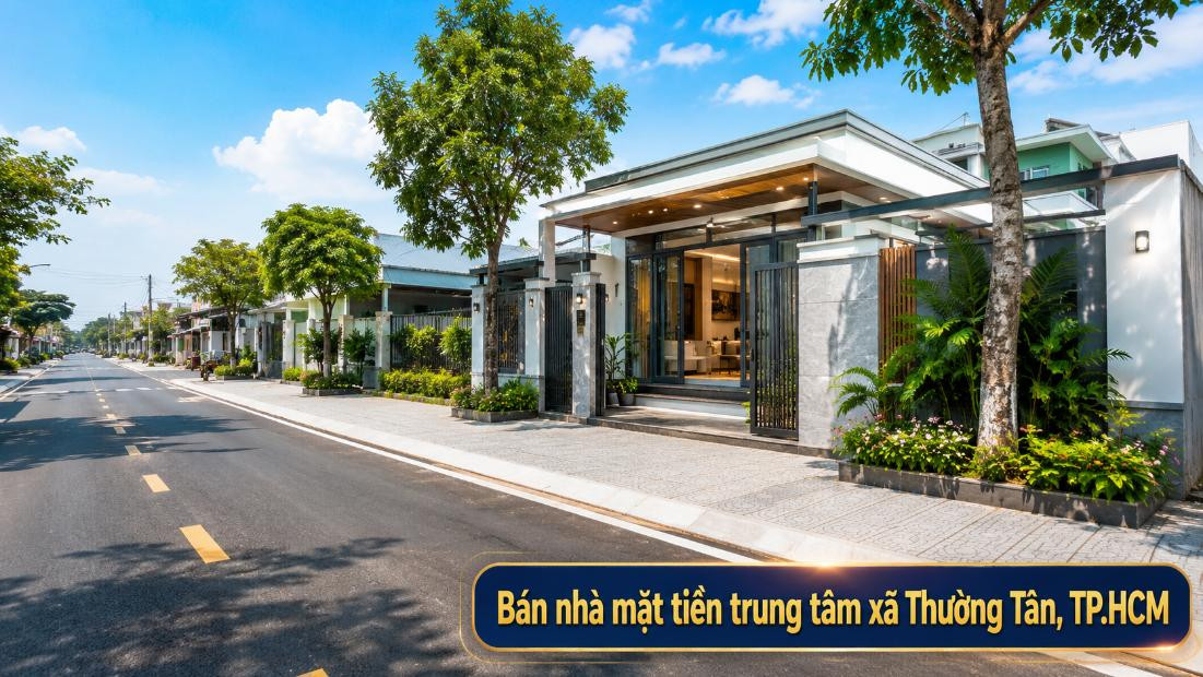 Bán nhà mặt tiền trung tâm Thường Tân, thuận lợi kinh doanh