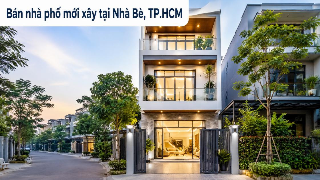 Bán nhà phố mới xây tại Nhà Bè, thiết kế hiện đại