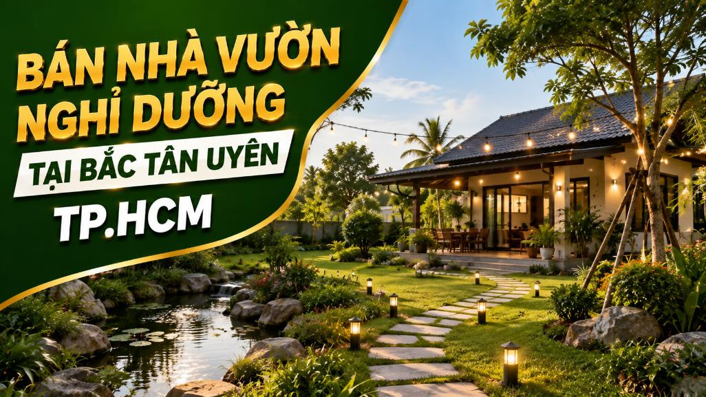 Bán nhà vườn nghỉ dưỡng Bắc Tân Uyên, không gian yên tĩnh