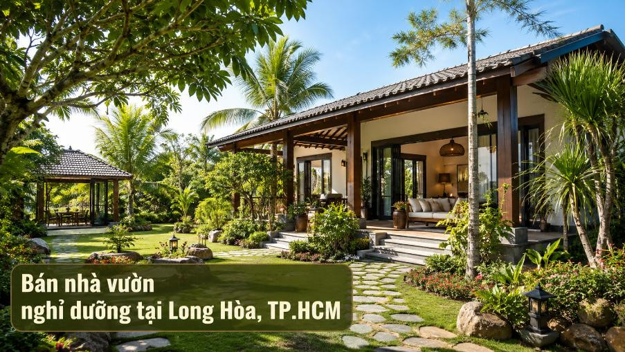 Bán nhà vườn nghỉ dưỡng Long Hòa, rộng rãi và yên tĩnh
