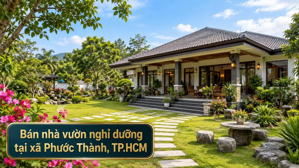Bán nhà vườn nghỉ dưỡng Phước Thành, không gian yên tĩnh