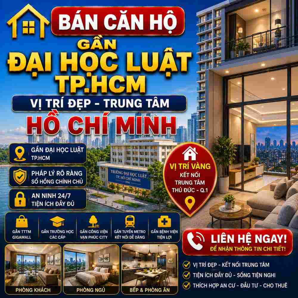Bán Căn Hộ Gần Đại Học Luật TP.HCM, Tiềm Năng Cho Thuê Cao