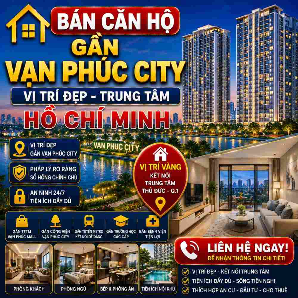 Bán Căn Hộ Gần Vạn Phúc City, Không Gian Sống Hiện Đại