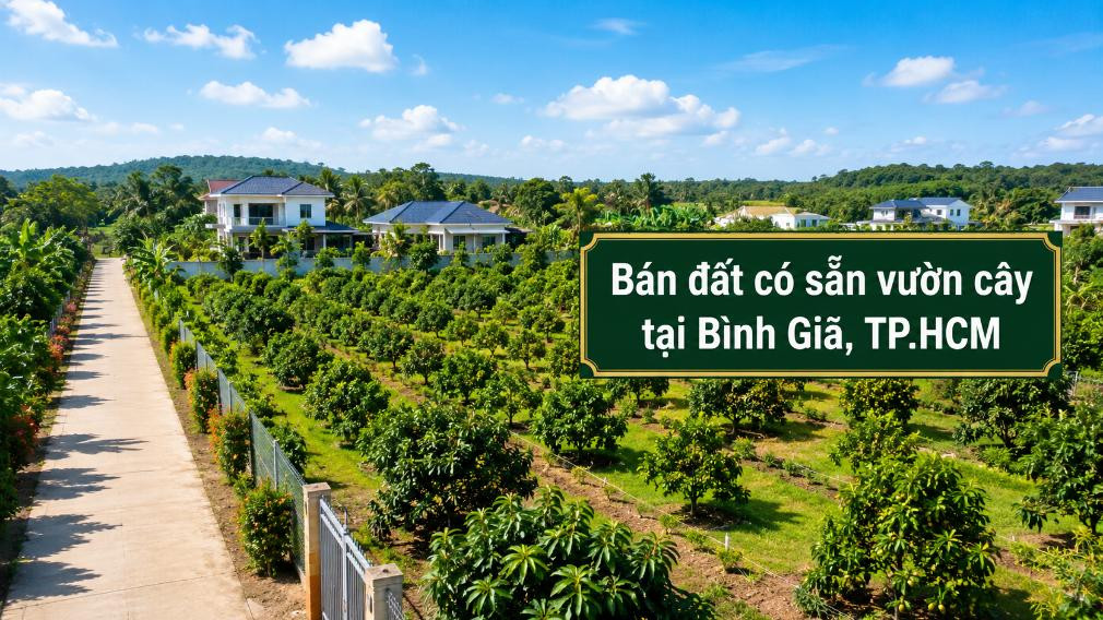Bán đất có sẵn vườn cây tại Bình Giã, tiện canh tác
