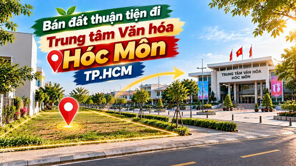 Bán đất Đông Thạnh thuận tiện đi Trung tâm Văn hóa Hóc Môn
