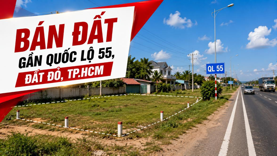 Bán đất gần Quốc lộ 55, Đất Đỏ, giao thông thuận tiện