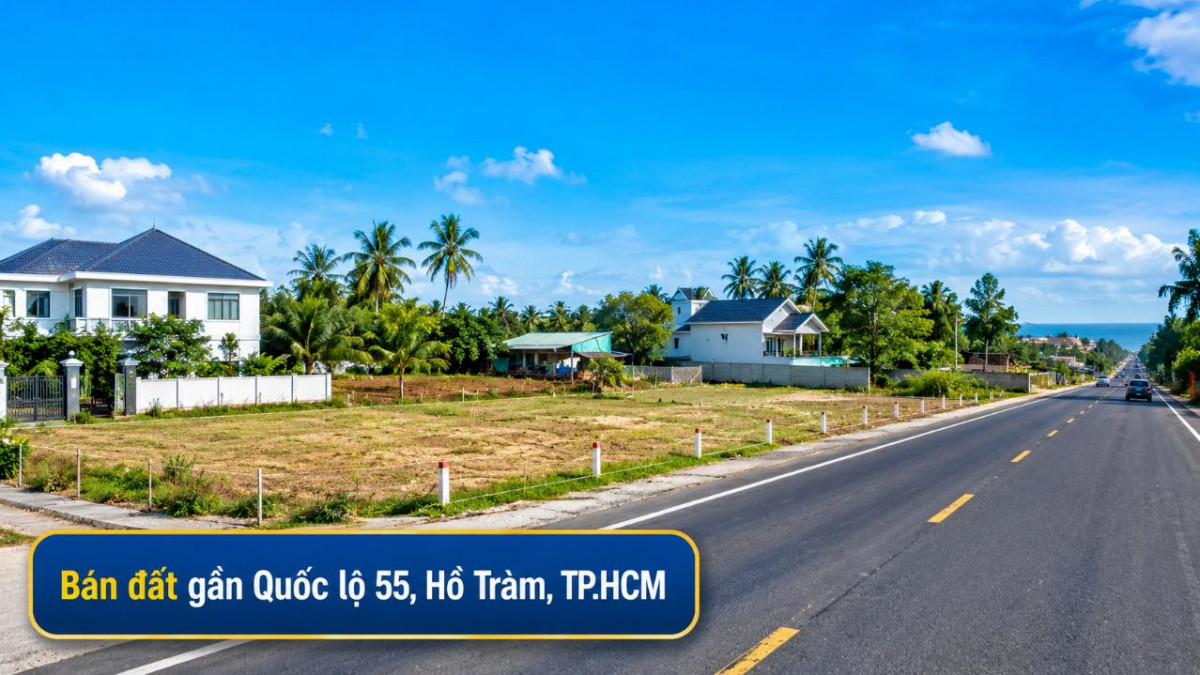 Bán đất gần Quốc lộ 55, Hồ Tràm, giao thông thuận tiện