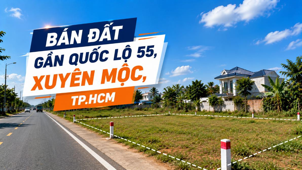 Bán đất gần Quốc lộ 55, Xuyên Mộc, giao thông thuận tiện
