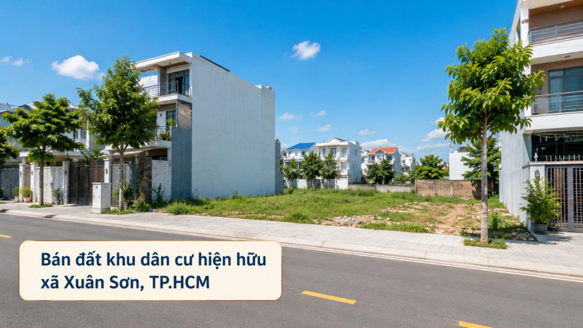 Bán đất khu dân cư hiện hữu Xuân Sơn, thuận tiện xây nhà