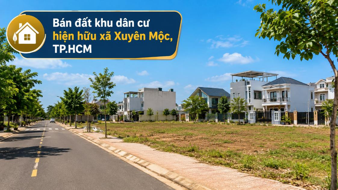 Bán đất khu dân cư hiện hữu Xuyên Mộc, thuận tiện xây nhà