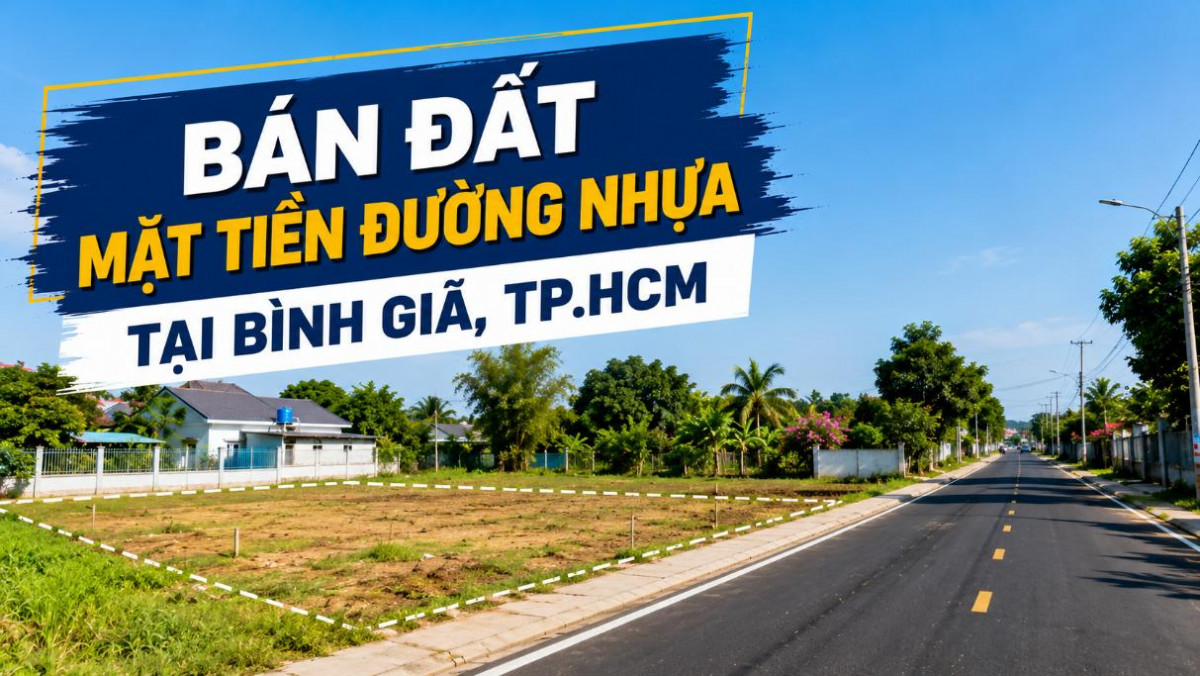 Bán đất mặt tiền đường nhựa Bình Giã, dễ đi và kinh doanh