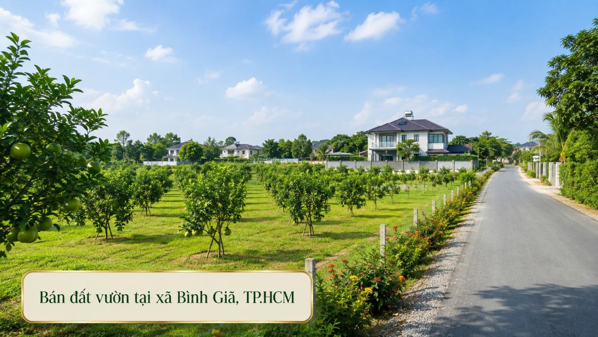 Bán đất vườn tại xã Bình Giã, diện tích rộng thoáng