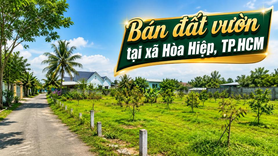 Bán đất vườn tại xã Hòa Hiệp, diện tích rộng thoáng