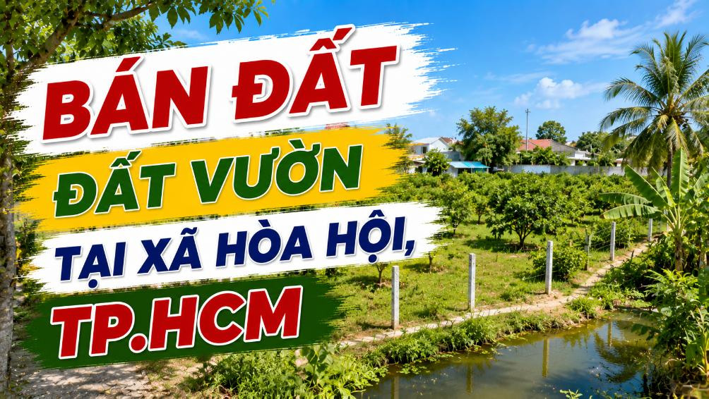 Bán đất vườn tại xã Hòa Hội, diện tích rộng thoáng