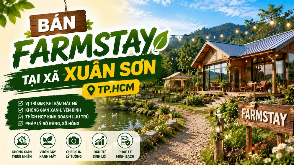 Bán farmstay tại xã Xuân Sơn, kết hợp vườn và nghỉ dưỡng