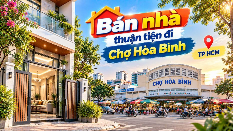 Bán nhà Chợ Quán thuận tiện đi Chợ Hòa Bình, tiện kinh doanh