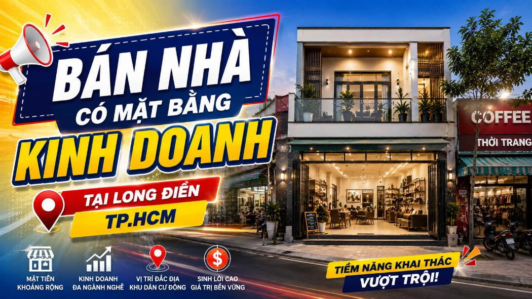 Bán nhà có mặt bằng kinh doanh tại xã Long Điền