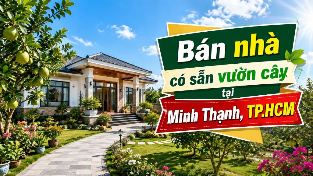 Bán nhà có sẵn vườn cây tại Minh Thạnh, không gian xanh
