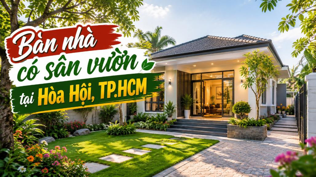 Bán nhà có sân vườn tại Hòa Hội, rộng rãi thoáng mát