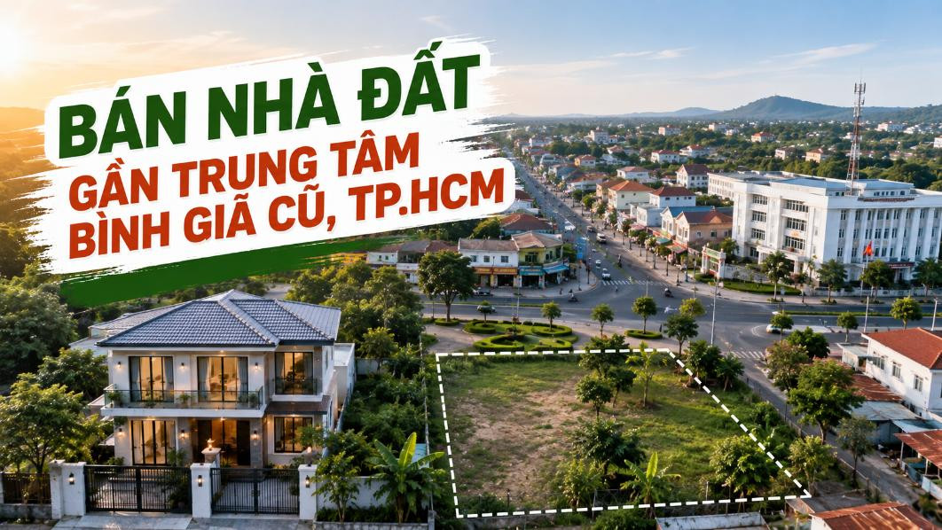 Bán nhà đất gần trung tâm Bình Giã cũ, dễ kết nối