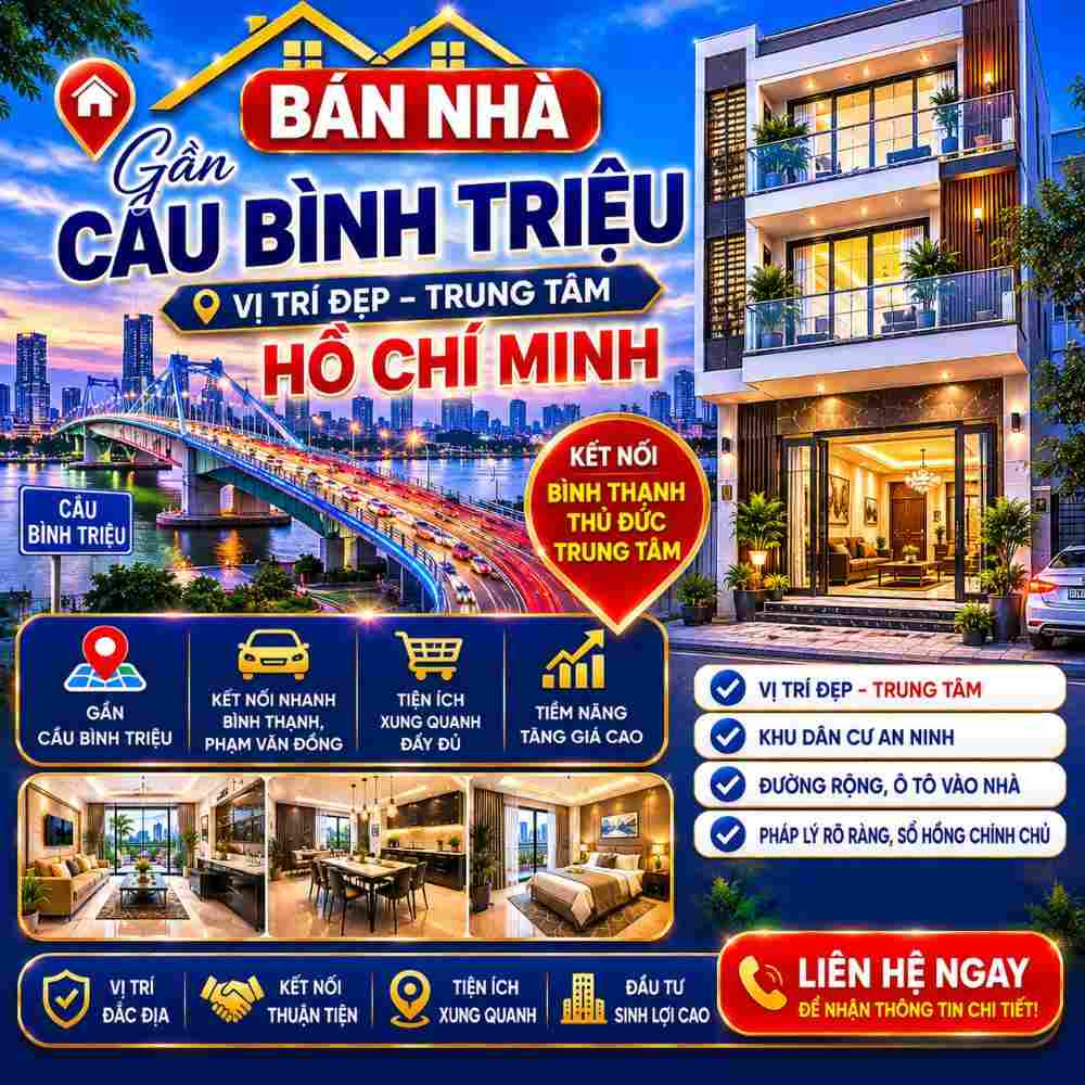 Bán Nhà Gần Cầu Bình Triệu, Thuận Tiện Kết Nối Bình Thạnh