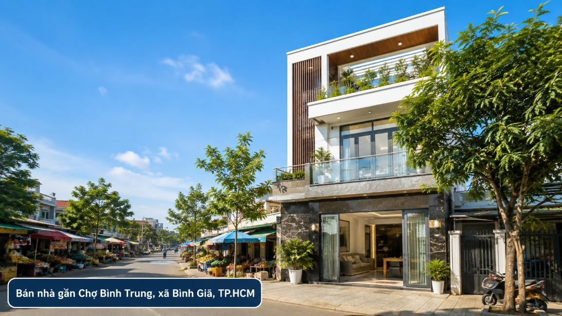 Bán nhà gần Chợ Bình Trung, thuận tiện ở và kinh doanh