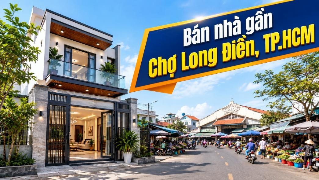 Bán nhà gần Chợ Long Điền, tiện sinh hoạt và kinh doanh