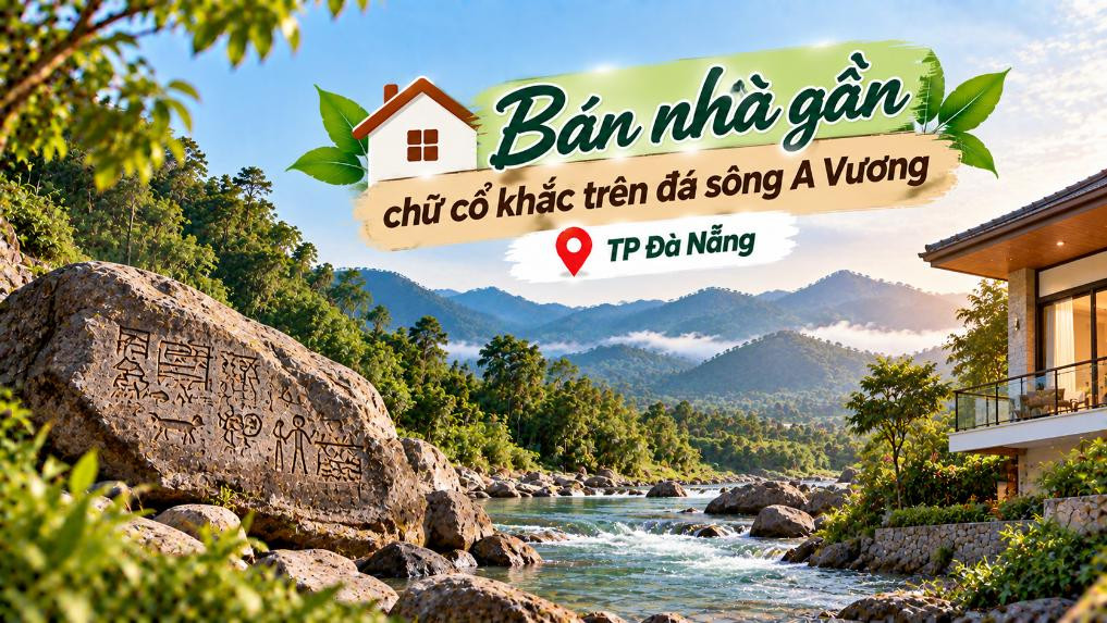 Bán nhà gần chữ cổ khắc trên đá sông A Vương – cảnh quan độc đáo