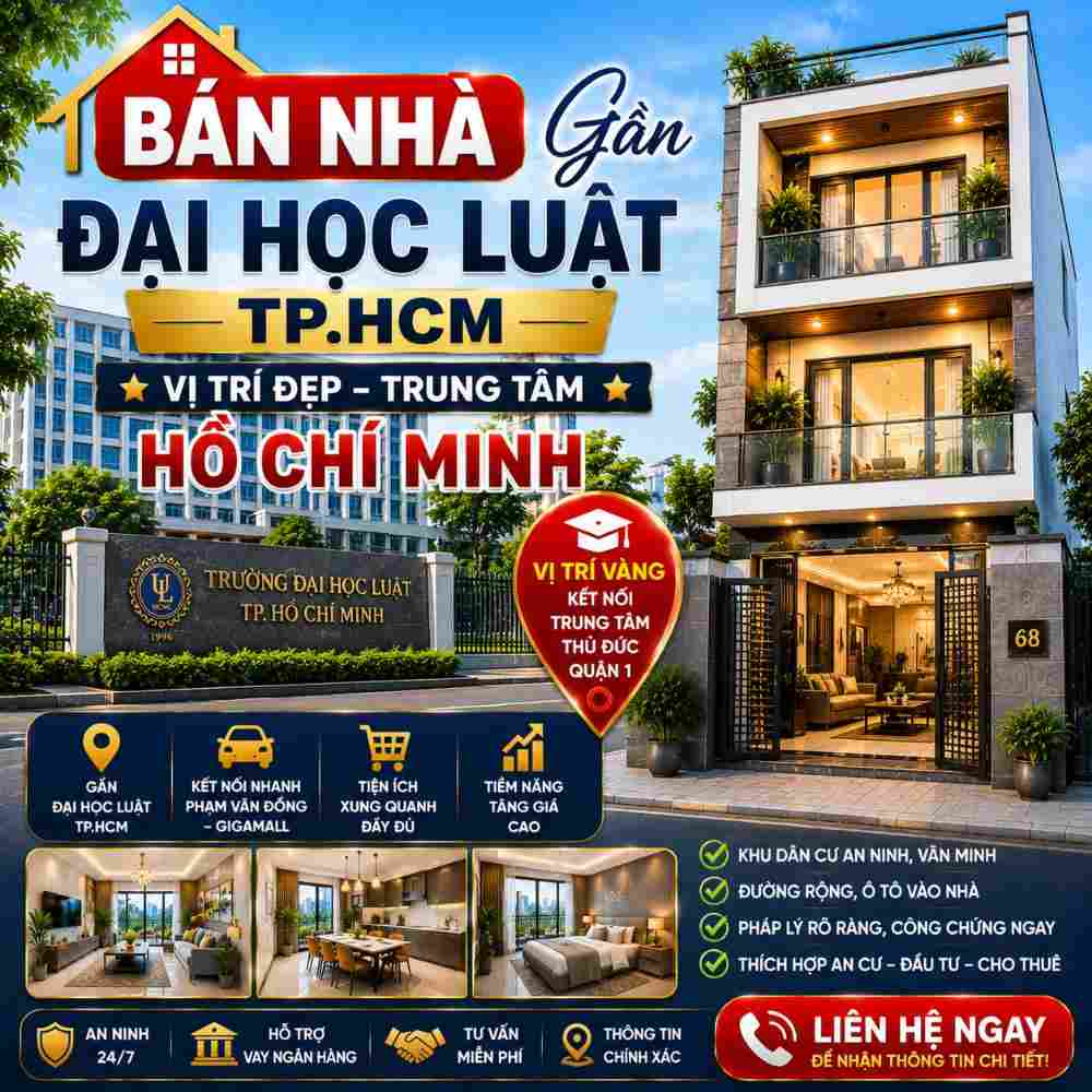 Bán Nhà Gần Đại Học Luật TP.HCM, Tiềm Năng Cho Thuê Cao