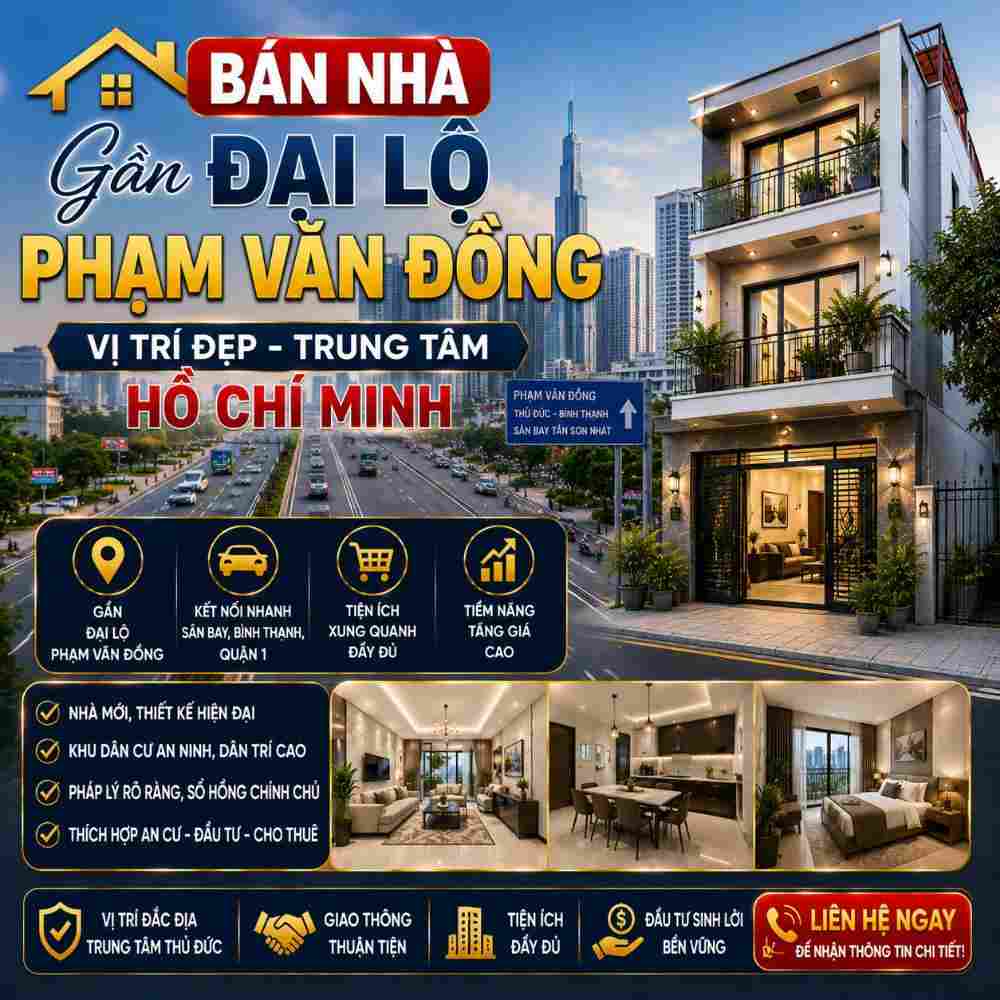 Bán Nhà Gần Đại Lộ Phạm Văn Đồng, Kết Nối Trung Tâm Nhanh Chóng