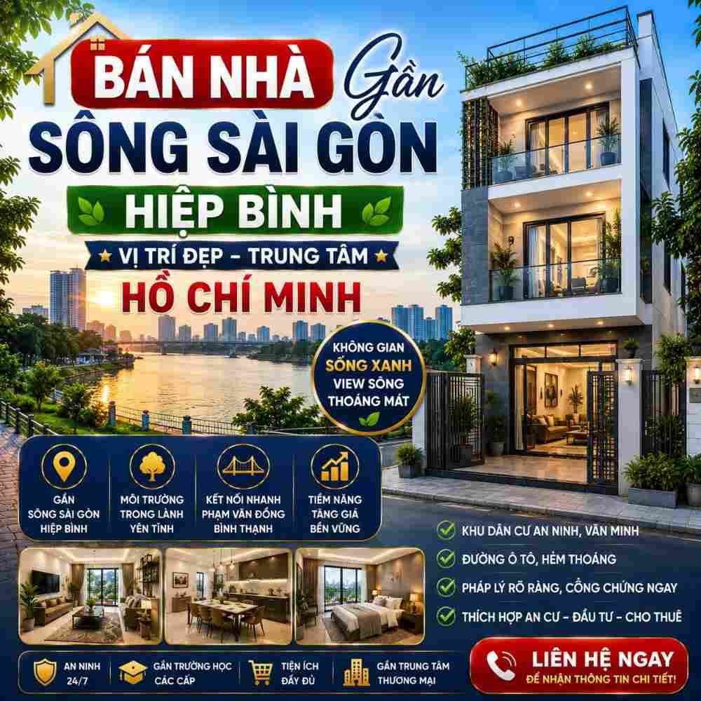 Bán Nhà Gần Sông Sài Gòn Hiệp Bình, Không Gian Sống Thoáng Mát
