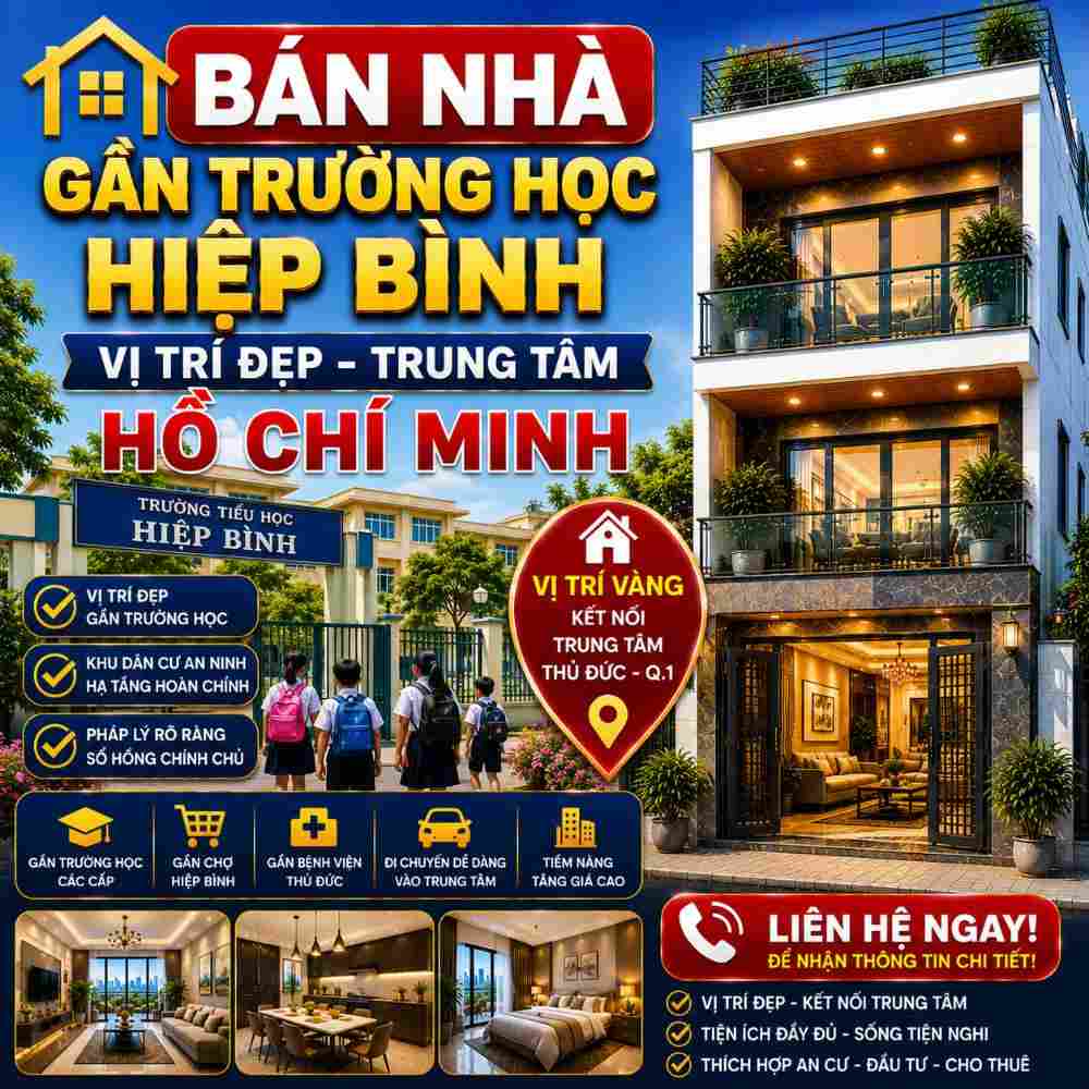 Bán Nhà Gần Trường Học Hiệp Bình, Thuận Tiện Cho Gia Đình