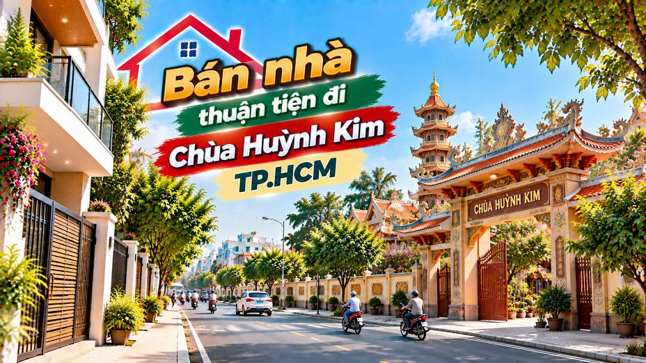 Bán nhà Hạnh Thông thuận tiện đi Chùa Huỳnh Kim