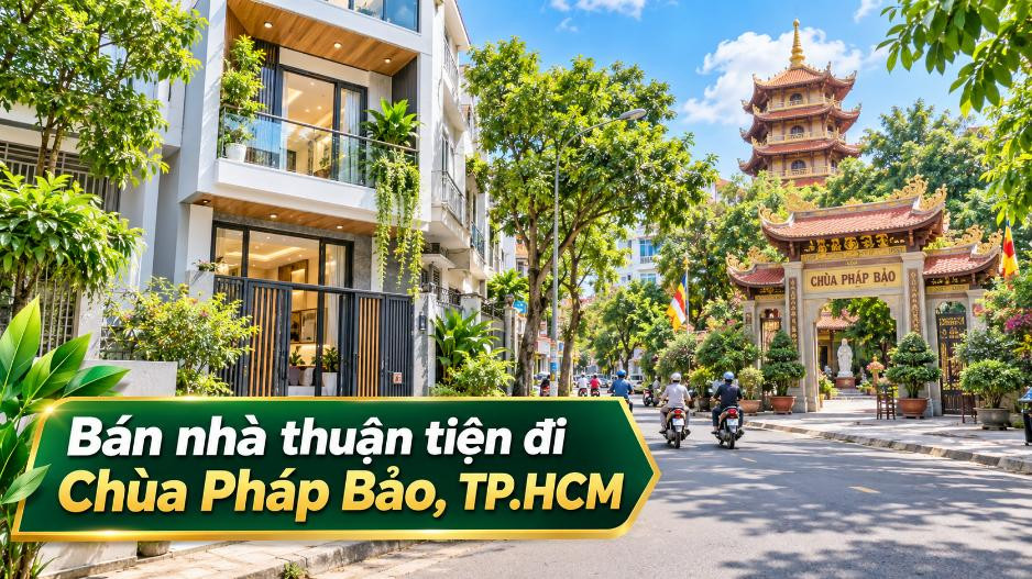 Bán nhà Hạnh Thông thuận tiện đi Chùa Pháp Bảo