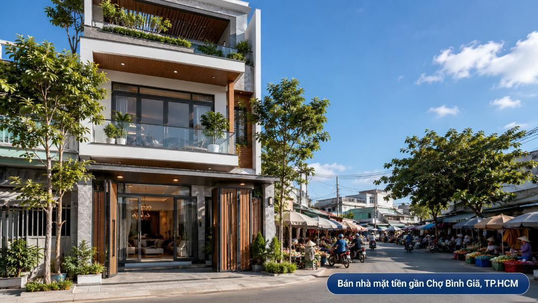 Bán nhà mặt tiền gần Chợ Bình Giã, dễ kinh doanh