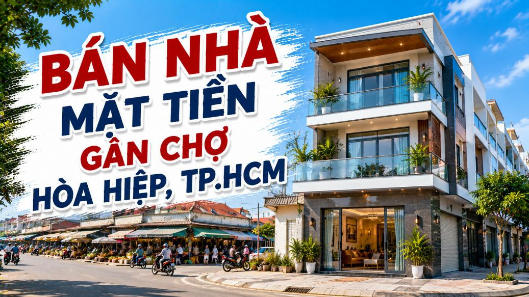 Bán nhà mặt tiền gần chợ Hòa Hiệp, dễ kinh doanh