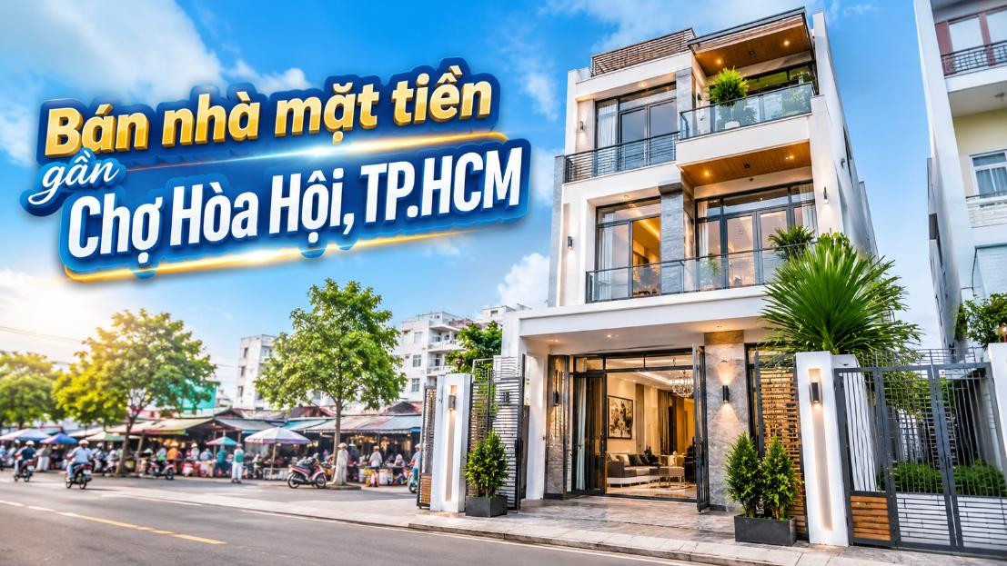 Bán nhà mặt tiền gần Chợ Hòa Hội, dễ khai thác kinh doanh