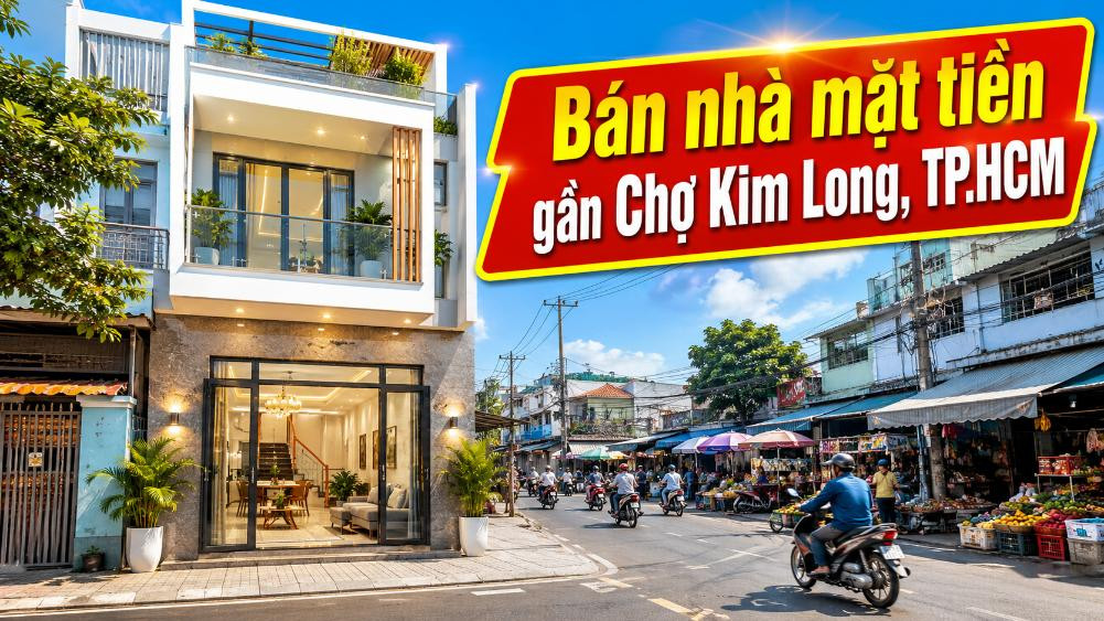 Bán nhà mặt tiền gần Chợ Kim Long, dễ khai thác kinh doanh