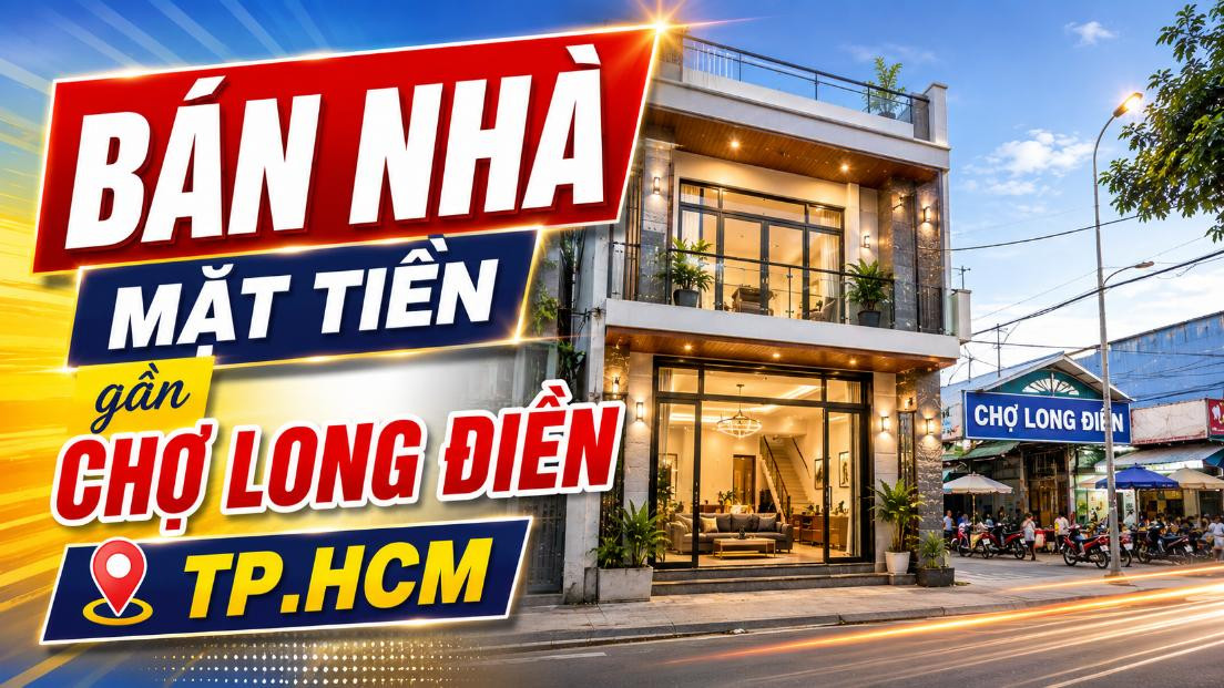 Bán nhà mặt tiền gần Chợ Long Điền, dễ khai thác kinh doanh