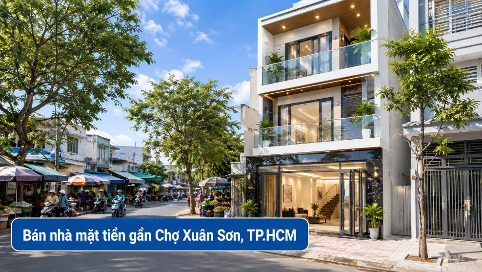 Bán nhà mặt tiền gần Chợ Xuân Sơn, dễ kinh doanh